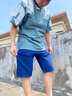 啄木鳥牛仔短褲男士夏季薄款2024新款五分休閑褲衩男彈力寬松直筒中褲子 8010淺藍(lán) 31 曬單實(shí)拍圖