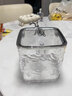 BSD桌面垃圾桶按壓式客廳輕奢雜物桶車(chē)載家用辦公桌餐廳收納筒垃圾簍 大號桌面垃圾桶-帶蓋（透明） 曬單實(shí)拍圖