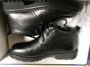 強人冬季防靜電羊毛保暖棉皮鞋3515頭層牛皮商務(wù)男棉鞋 23F02C 黑 38 曬單實(shí)拍圖