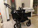 博格步（BUGABOO） Donkey5 博格步雙胞胎嬰兒推車(chē) 黑架白蓬黑座布-雙寶模式 曬單實(shí)拍圖