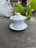 九土 手工青花瓷茶具功夫蓋碗三才杯碗帶蓋茶杯蓋碗茶盅日式薄胎蓋杯 青花(A款) 曬單實(shí)拍圖