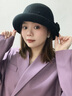 上海故事純羊毛帽子女秋冬保暖毛呢禮帽復古卷檐網(wǎng)紗緞面玫瑰圓頂帽 黑色 曬單實(shí)拍圖