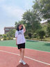 野原琳夏季寬松純棉短袖t恤女少女原宿風(fēng)ins閨密打底衫女裝2025年新款 A278白色 M 曬單實(shí)拍圖