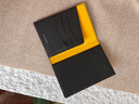 COGURE真皮日式護照包證件包多功能護照夾男士女士卡包高端送禮 黑色+黃色 曬單實(shí)拍圖