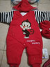 芭咪樂(lè )嬰兒連體衣秋冬加厚秋冬純棉男女寶寶外出服爬服新生兒衣服 紅色猴子 66碼(建議3-6個(gè)月) 曬單實(shí)拍圖