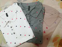 筱嵐T恤女2023夏新款女士波點(diǎn)棉質(zhì)短袖翻領(lǐng)POLO衫 灰色 2XL 曬單實(shí)拍圖