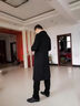 Mr.baidis秋冬毛呢大衣男裝羊毛大衣加厚呢子大衣過膝外套中長款商務歐美風 過膝款-斜插袋2051黑常規(guī) 175/L 曬單實拍圖