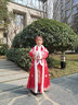 史努比漢服女童冬季加厚紅色新年裝中國風(fēng)拜年服改良秋冬新款兒童過年服 1932紅色+披風(fēng)外套 眉心貼+頭飾 加絨 140 適合【52-58】斤 曬單實(shí)拍圖