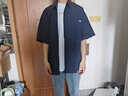 妙奕嘉短袖襯衫男士夏季男裝半袖工裝寬松休閑外套襯衣冰絲衣服薄款寸衫 胸標(biāo)藏青色襯衫短袖 2XL 【建議140斤-160斤】 曬單實(shí)拍圖