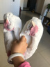 珮纓 秋冬新品日系 毛絨立體動(dòng)物尖角棉拖鞋 可愛(ài)獨角獸室內家居拖鞋YX 白色（包跟款） 38/39 曬單實(shí)拍圖