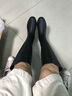 苓隆英倫雨鞋女高筒夏時(shí)尚雨靴女 成人長(cháng)筒水鞋女士防滑膠鞋馬丁水靴 黑色（單里） 37 曬單實(shí)拍圖