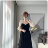 塞德勒（SAIDELE）黑色晚禮服女平時(shí)可穿法式洋裝宴會(huì)氣質(zhì)輕奢眾高端赫本風(fēng)成人禮裙 黑色 XL (建議116-125斤) 曬單實(shí)拍圖