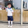 mlgt kids童裝男童套裝2025夏季新款時(shí)尚兒童衣服Polo領(lǐng)小男孩兩件套 白色 110 cm 曬單實(shí)拍圖