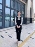 俞兆林（YUZHAOLIN）中老年人女裝春秋外套60歲70奶奶毛呢媽媽冬裝長袖老太太加絨衣服 FFT888003 藍樹葉-單件上衣【春秋款】 3XL (建議102-135斤) 曬單實拍圖