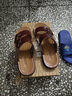 尊尼威龍涼鞋男夏季時(shí)尚沙灘鞋男休閑皮涼鞋男 棕色 40 曬單實(shí)拍圖