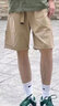 柏銘臣日系工裝短褲男夏季寬松休閑直筒薄款五分褲簡(jiǎn)約潮流褲衩黑色中褲 棕色 L【建議115-140斤】 曬單實(shí)拍圖