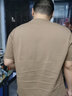 依郎酷男士短袖t恤男寬松純棉上衣服重磅半袖男生純色夏季打底衫體恤 卡其色 4XL 【200-220斤】 曬單實拍圖