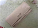 薇緹莉（Weiltili）2024新款長(cháng)款女士錢(qián)包十字紋三折大容量多卡位多功能時(shí)尚學(xué)生錢(qián)夾 桔粉 曬單實(shí)拍圖