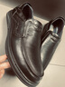 老人頭男士商務(wù)休閑鞋軟皮軟底豆豆鞋一腳蹬鞋子舒適透氣英倫爸爸樂(lè )福鞋 黑色-便捷套腳 41 (255mm) 曬單實(shí)拍圖