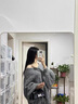 熒蒂加厚針織衫女秋冬季韓系中長(zhǎng)款灰色毛衣女2025新款慵懶風(fēng)寬松上衣 灰色1 M 曬單實(shí)拍圖