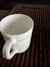 天澤 景德鎮(zhèn)茶杯陶瓷辦公杯子純白家用帶蓋水杯會議杯手繪玲瓏描金杯 描金玲瓏-年年有魚 曬單實(shí)拍圖