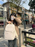 輕騎者書包女高中生初中大學(xué)生百搭雙肩包2025新款大容量高顏值背包男 米白色 曬單實(shí)拍圖