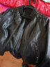 優(yōu)吻（YOUWen） 春秋新款海寧真皮皮衣女短款高腰修身女士綿羊皮夾克小外套 黑色 M 曬單實(shí)拍圖