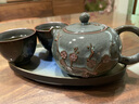 龍泉青瓷 高檔功夫茶具套裝手工哥窯鐵胎冰裂陶瓷茶壺茶杯品茗杯家用茶具 鐵胎梅花一壺兩杯禮盒裝 曬單實(shí)拍圖