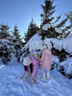 爾山集兒童滑雪手套加絨加厚防水冬季卡通女童學(xué)生戶外滑雪騎行保暖手套 兒童滑雪手套粉色（6-14歲） 曬單實拍圖