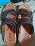 蜻蜓牌夏季涼鞋男鞋真皮男士沙灘鞋防滑牛皮鞋涼拖鞋男皮涼鞋 深棕 42 曬單實(shí)拍圖