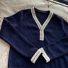 欧莎（OSA）长袖针织连衣裙女23年新款高腰小香风套装毛衣裙子 藏蓝色C S 实拍图