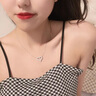 LACHOUFFE情侶愛心項(xiàng)鏈女白金簡約吊墜不掉色銀項(xiàng)鏈百搭鎖骨鏈女生日禮物送女友 白金色 曬單實(shí)拍圖