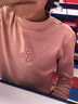 多妙屋女童打底衫秋冬新款兒童長(cháng)袖T恤大童半高領(lǐng)上衣加絨加厚秋衣童裝 粉色81620 140 曬單實(shí)拍圖
