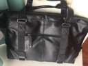 勞斯名爵英國真皮旅行包男士手提包大容量旅行健身包行李袋牛皮單肩斜跨包 黑色47*15*30 47*15*30 14英寸 曬單實(shí)拍圖