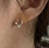 格心S925銀星月閃鉆耳釘女小眾可愛(ài)氣質(zhì)輕奢簡(jiǎn)約精致甜妹免摘耳飾 足銀星月耳釘 曬單實(shí)拍圖