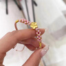 中國黃金（CHINA GOLD）小桃花手鏈黃金轉運珠女款足金桃你生日禮物送女友老婆教師節禮物好運小桃花【B款】約0.45-0.5g 曬單實(shí)拍圖