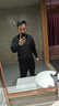 Canelin Kiskha衛衣男2025春季圓領(lǐng)長(cháng)袖T恤簡(jiǎn)約寬松休閑男裝上衣高品質(zhì)潮牌男裝 黑色 L 碼 適合120-140斤 曬單實(shí)拍圖