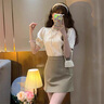妃莉杋（FeiLiFan）新中式連衣裙女裝2024夏季新款國風(fēng)旗袍改良版小個子顯瘦裙子夏天 旗袍上衣+卡其裙子 M 曬單實(shí)拍圖