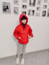 雅鹿2025新款洋氣兒童羽絨服男童女童寶寶中大童短款冬季加厚外套冬裝 紅色 140 cm 曬單實(shí)拍圖