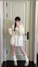 DAVEY MODE連帽衛(wèi)衣女秋早春2025新款慵懶風(fēng)美式碎花韓版寬松拉鏈開衫外套女 杏色【薄款】【zt】 薄款 L 【建議100-110斤】 曬單實(shí)拍圖
