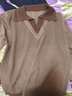 羅蒙（ROMON）羊毛衫女寬松顯瘦假兩件襯衫毛衣女秋冬季洋氣針織打底衫上衣 咖色 2XL 建議130-160 曬單實(shí)拍圖