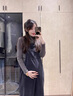 圖亞格孕婦背帶褲春秋款孕婦裝新款外穿燈芯絨大碼吊帶寬松連體秋冬褲子 深灰色背帶褲單件【春秋薄款】 XL碼【建議130-145斤】 曬單實(shí)拍圖