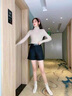 古梵莎毛呢闊腿短褲女秋冬新款休閑高腰加厚短褲顯瘦外穿修身褲子女 黑色 （收藏下單送同款腰帶） L 101-115斤 曬單實(shí)拍圖