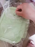 青蘋果青蘋果玻璃飯盒微波爐加熱專用碗上班族帶飯餐盒水果保鮮盒便當盒 綠色長無分隔大中小+包餐具 曬單實拍圖