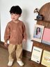 幼歌（YOUGE）嬰幼兒簡(jiǎn)約卡通柔軟輕柔純色羊絨感開(kāi)衫舒適軟糯毛衣潮 卡其 90 cm 曬單實(shí)拍圖