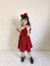 蓓馨貝（Beixinbei）一周歲女寶寶生日禮服女童連衣裙洋氣3歲女孩泡泡袖娃娃領公主裙2 酒紅色珍珠娃娃領連衣裙 100 建議2歲左右 曬單實拍圖