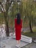 布伊特紅色旗袍2024新款敬酒服新娘刺繡中式結(jié)婚禮服訂婚裙秋冬季長袖 酒紅色 春山如黛 旗袍 M 曬單實拍圖