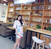澳琪蘭睡衣女夏季薄款純棉寬松大碼夏天女裝短袖短褲胖MM家居服兩件套裝 HA301 L 曬單實(shí)拍圖