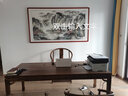 悠弦手繪真跡國(guó)畫(huà)山水畫(huà)辦公室掛畫(huà)中式客廳裝飾畫(huà)書(shū)房背景靠山圖字畫(huà) 富水長(zhǎng)流 實(shí)木畫(huà)框205*115厘米 曬單實(shí)拍圖