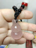 天然粉水晶葫蘆吊墜福祿聚財粉晶平安福祿護身符項鏈掛件男女 曬單實(shí)拍圖